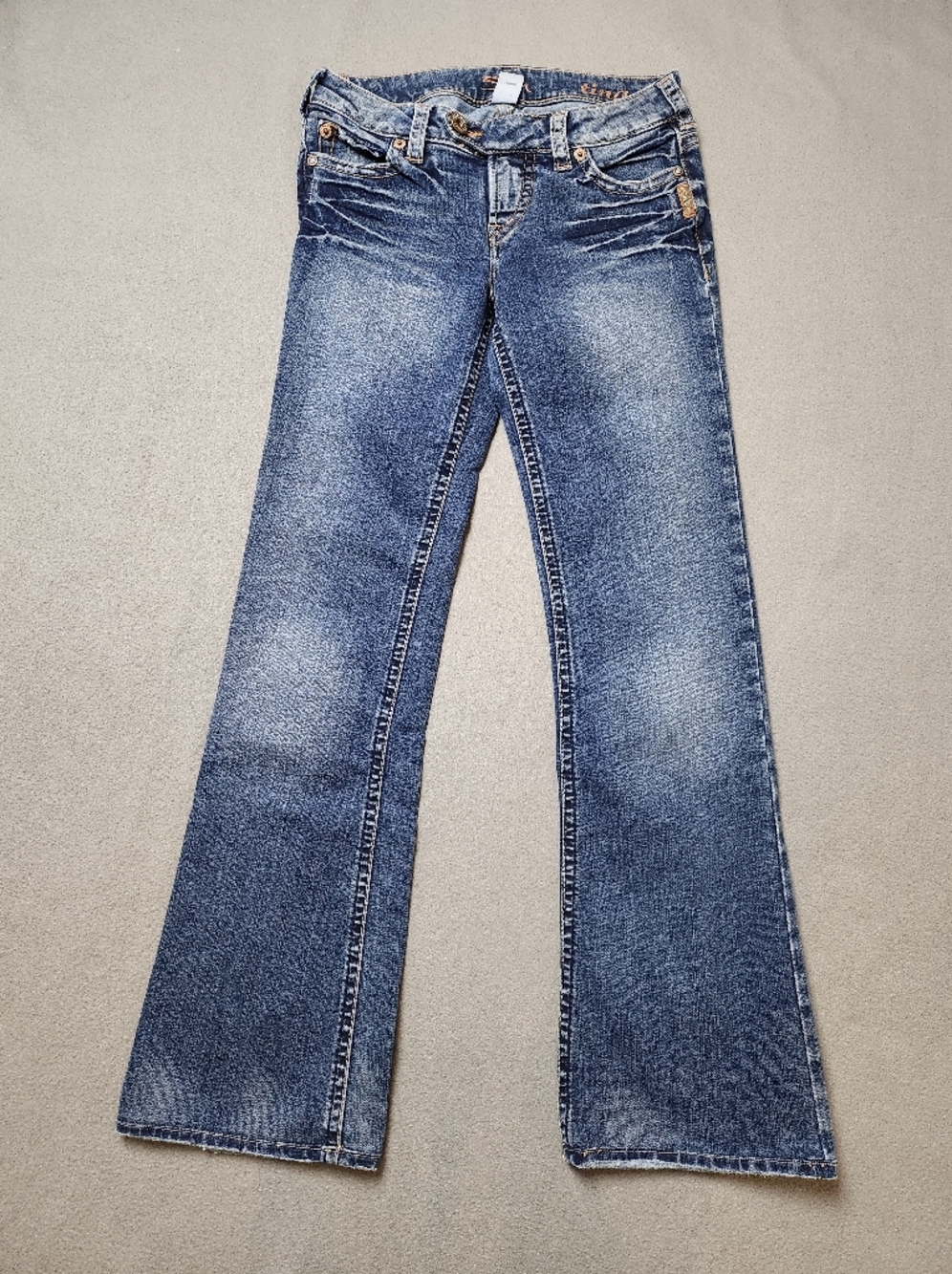 Silver Jeans Women’s Low Rise Bootcut Blue Denim Jeans Sz 27